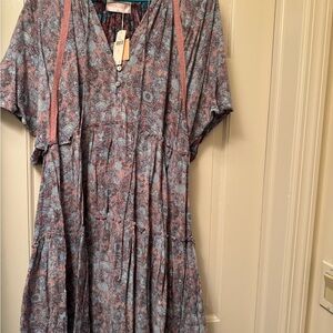 Floral Blue and Pink Mini Dress